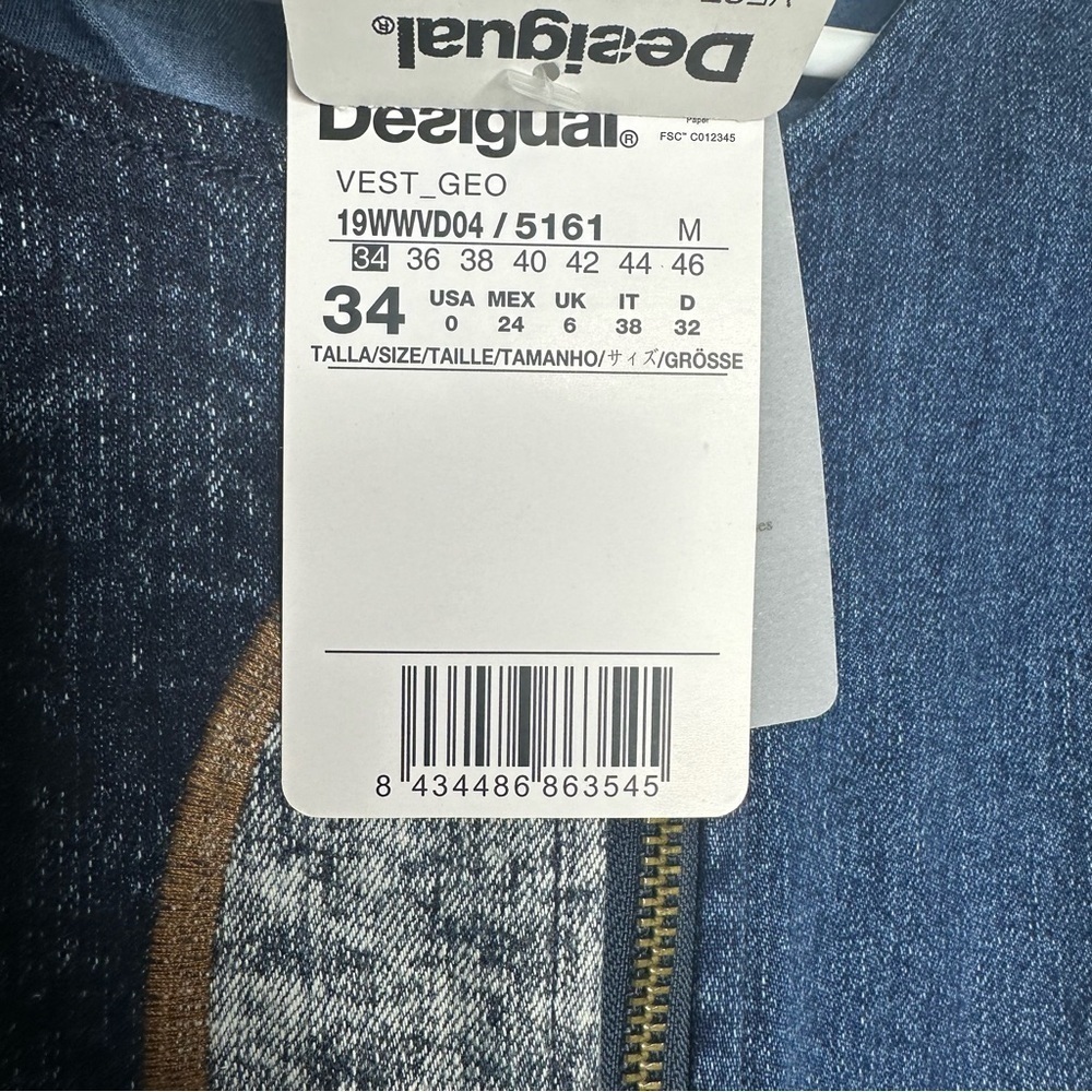NWT Desigual Blue Denim Short Sleeve Mini Jean Dress Size 34 US 4 - Picture 9 of 16